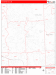 Rochester Hills  Wall Map Red Line Style